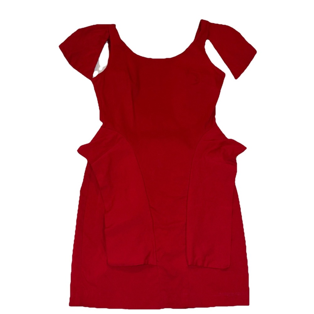 Monaco Red 80's Style Dress Short Cocktail Size Large Back Zip Sleeveless